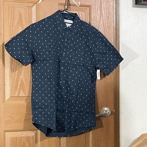 Amazon Essentials Men's Dark Blue Printed Shirt